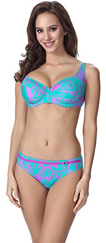 Merry Style Conjunto Bikini Sujetador y Bragas 2 Piezas Mujer F07 (Patrón-324, ES (Top 95F / Bragas 42))