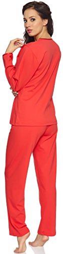 Merry Style Pijamas Conjunto Camisetas y Pantalones Ropa de Cama Manga Larga Mujer 91LW1 (Coral (Larga), S)