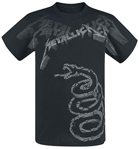 Metallica Black Album Faded Hombre Camiseta Negro M, 100% algodón, Regular