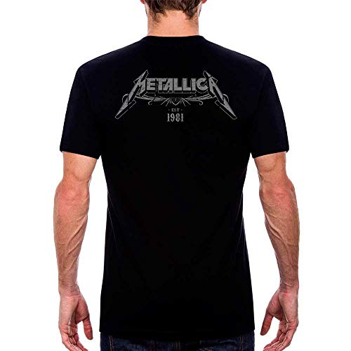 Metallica-James Hetfield - Camiseta Negra Hombre Manga Corta - Metallica Tshirt (XL)