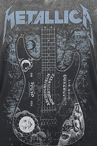 Metallica Ouija Guitar Mujer Camiseta Negro/Gris L, 100% algodón, Regular