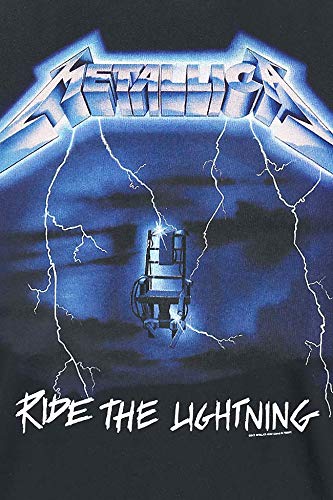 Metallica Ride The Lightning Hombre Camiseta Negro L, 100% algodón, Regular