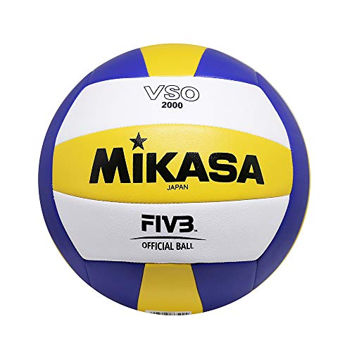 MIKASA VSO-2000 Balón de Voleibol, Adultos Unisex, Azul/Amarillo, 5