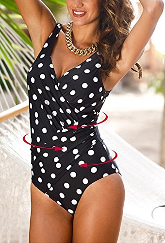 Minetom Mujeres 1 Pieza Bikini Push Up Traje De Baño Ropa De Playa Verano Bañador Atractivo Beach Señoras Slim Abdomen Biquinis Natación Punto ES 46