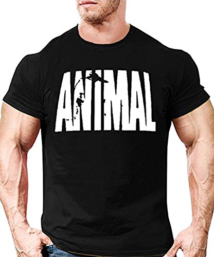 Minetom Verano Cuello Redondo Premium T-Shirt Hombre Camiseta para Hombre Básica De Manga Corta Fitness Sports Manga Corta Animal Imprimir tee Negro EU L