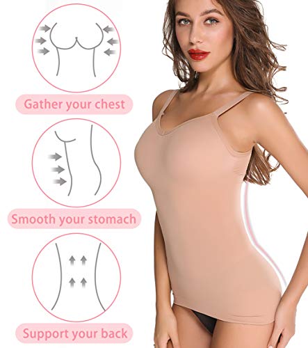 MISS MOLY Camiseta Moldeadora de Mujeres Interior Camisolas Básica sin Mangas de Tirantes Spaghetti Ajustable Fajas Reductoras Adelgazante Chaleco sin Costuras Body Reductor