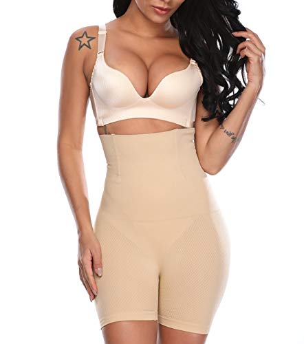 MISS MOLY Moldeadora Braga Faja Reductora Adelgazante Braguita Cintura Alta Abdomen Panty Shapewear 4x 9cm Acero Shaping Push up Butt Lifter Pantalón Elástico Invisible Body Shaper Lenceria para Mujer