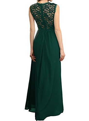 Miusol Vintage Chiffon Largo Fiesta Vestidos para Mujer Verde Medium