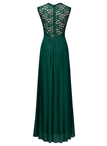 Miusol Vintage Chiffon Largo Fiesta Vestidos para Mujer Verde Medium