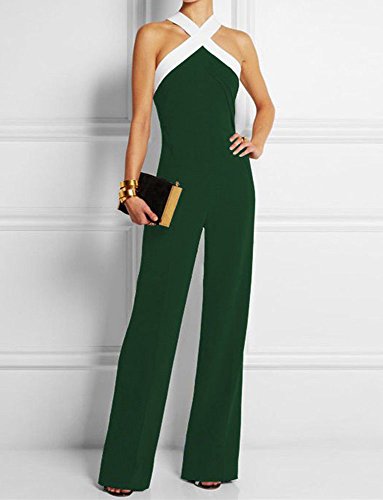 Mono Mujer Largo - Jumpsuit Elegante para Ceremonia y Eventos, Novia o Dama de Honor - para Fiesta Discoteca Moda Baile Verde XXL