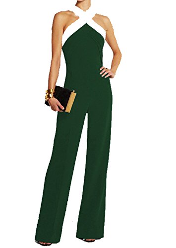 Mono Mujer Largo - Jumpsuit Elegante para Ceremonia y Eventos, Novia o Dama de Honor - para Fiesta Discoteca Moda Baile Verde XXL