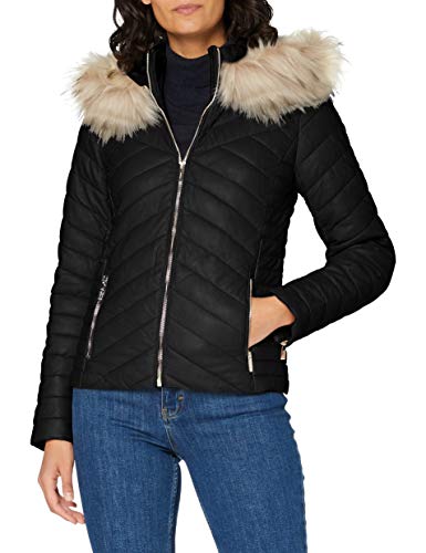 Morgan Doudoune PU Capuche Geo Abrigo, Negro, T34 para Mujer