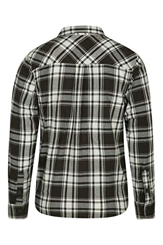 Mountain Warehouse Camisa de Franela de Manga Larga Trace para Hombre Azul Claro L