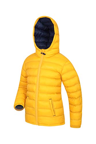 Mountain Warehouse Chaqueta Acolchada Seasons para Chicos - Chaqueta Impermeable - Ropa de niño Ligera - con puños elásticos y 2 Bolsillos Frontales - para Viajar, Invierno Amarillo Mostaza 3-4 Años