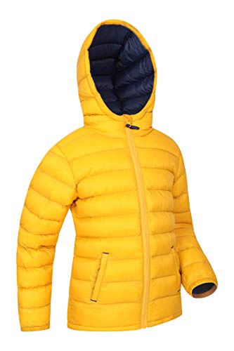 Mountain Warehouse Chaqueta Acolchada Seasons para Chicos - Chaqueta Impermeable - Ropa de niño Ligera - con puños elásticos y 2 Bolsillos Frontales - para Viajar, Invierno Amarillo Mostaza 3-4 Años