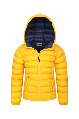 Mountain Warehouse Chaqueta Acolchada Seasons para Chicos - Chaqueta Impermeable - Ropa de niño Ligera - con puños elásticos y 2 Bolsillos Frontales - para Viajar, Invierno Amarillo Mostaza 3-4 Años