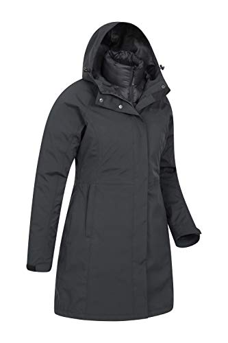 Mountain Warehouse Chaqueta Larga de Invierno 3 en 1 para Mujer de Alaskan Negro Jet 42