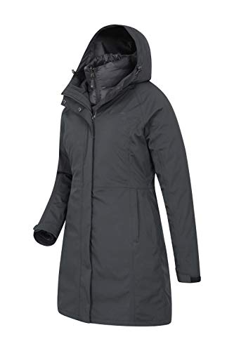 Mountain Warehouse Chaqueta Larga de Invierno 3 en 1 para Mujer de Alaskan Negro Jet 42