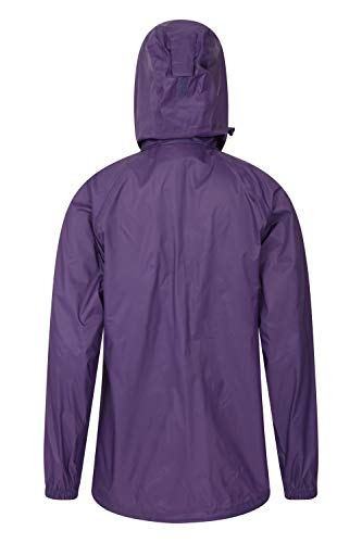 Mountain Warehouse Chaqueta Pakka para Mujer - Chubasquero Impermeable, Chaqueta Informal Plegable, Transpirable, Ligera, Abrigo cómodo para Mujer - para Viajar, Caminar Morado 44