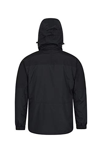 Mountain Warehouse Correspondent Hombres Abajo 3 en 1 Chaqueta - Abrigo Acolchado, Impermeable, Prendas de Abrigo Transpirables, Capucha Desmontable - Ropa de Invierno Negro S