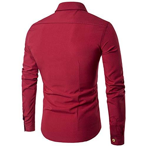 Mr.BaoLong&Miss.GO Nuevas Camisas De Otoño para Hombres Camisas Doradas De Manga Larga con Doble Botonadura De Tyrant Camisas Casuales De Manga Larga Delgadas Tops