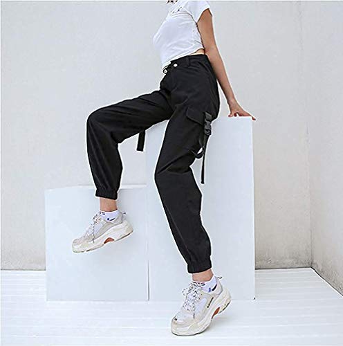 Mujer Pantalones Sueltos Deportivos Pantalones Casuales de Mujer Pantalones Cargo para Mujer Pantalones Largos de Cintura Alta de Moda para Baile Hip Hop Ocio Deportes al Aire Libre