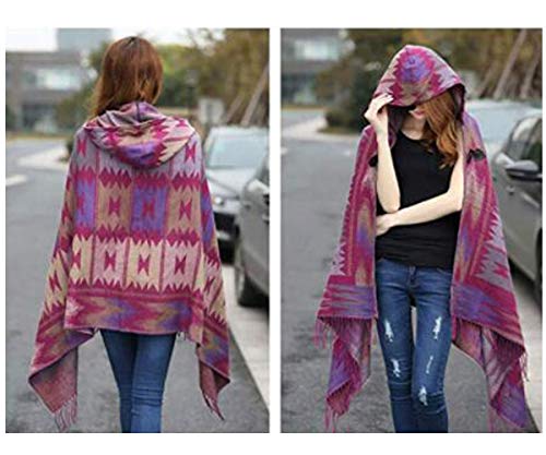 Mujer Poncho de Invierno Suave Estampado Cárdigan de Punto Casual Capa Larga Grande Elegante Manta Calentito