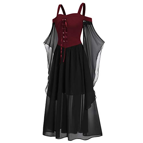 Mujer Vestido de Básico Halloween Faldas con Impresión con Calabaza de Manga Larga Vestidos de Mujer Camisa Casual Top Manga Larga Túnico Fiesta de Noche Vestidos Vintage Vestido Cuello