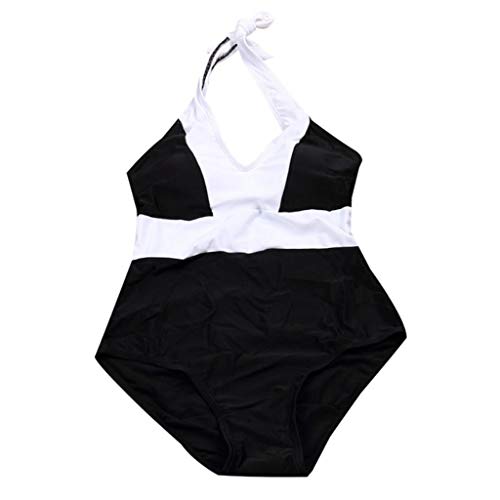 Mujeres bañador Cuello en V de Halter Monokini Sexy Push up banadores bañador Mujer Trajes de baño brasileños Bikinis Blanco M