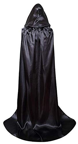 Myir Largo Capa con Capucha, Unisex Adulto Disfraz de Halloween Fiesta Disfraces Vampiro Traje (XL, Negro)