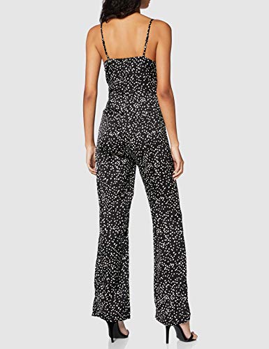 New Look Go EC Demi Sateen Strap Jsuit Camisa, Patrón Negro, 8 para Mujer