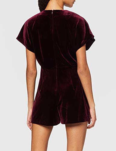 New Look Velvet Kimono Sleeve Playsuit, Mono para Mujer, Burdeos, ES 42 (DE 40)