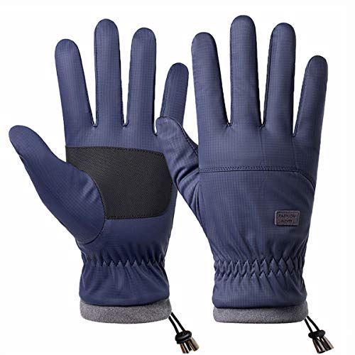 NICOLIE Invierno Hombres Mujeres Pantalla Táctil Guantes De Conducción A Prueba De Viento Impermeable Esquí Al Aire Libre Deporte Cálido Espesar Impermeable A Prueba De Viento - Azul