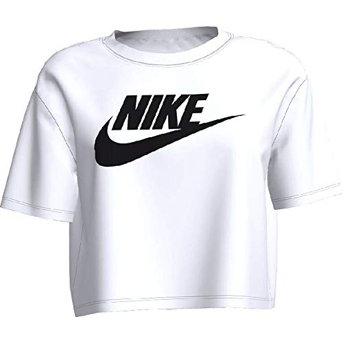 NIKE W NSW tee Essntl CRP ICN Ftra Camiseta, Mujer, Blanco (White/Black), L