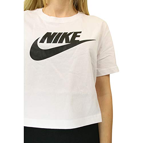 NIKE W NSW tee Essntl CRP ICN Ftra Camiseta, Mujer, Blanco (White/Black), L