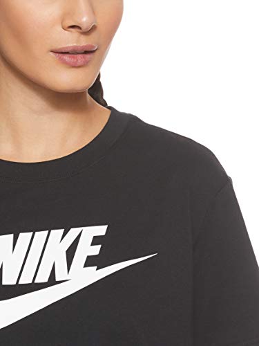 NIKE W NSW tee Essntl CRP ICN Ftra Camiseta, Mujer, Negro (Black/White), L