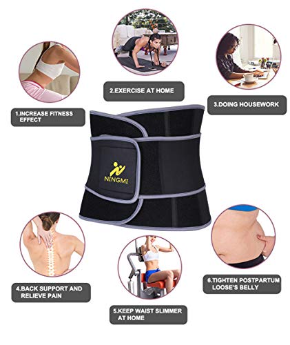 NINGMI Faja Reductora Mujer de Neopreno Corset Reductor, Fajas Reductoras Adelgazantes Mujer para Gimnasio, Cinturón Lumbar Abdominal de Ayuda para Sudar y Hacer Deporte, Faja Lumbar Mujer Cinturilla