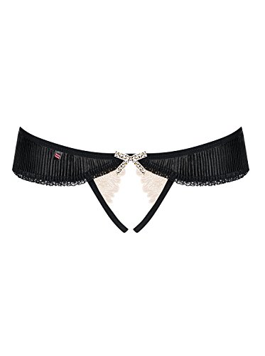 Obsessive 826-Thc-4 L/Xl Calzoncillos Thong Panties Beige, Negro - Calzoncillos (Underpants, Thong Panties, Femenino, Poliamida, Beige, Negro, Monótono)