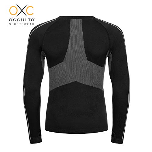 Occulto Ropa Interior TÉRMICA PANTALÓN & Camiseta Termico por Motocicleta ESQUÍ & Deportes Respirable & Secado rápido S Negro