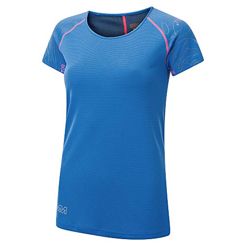 OMM Original Mountain Marathon Camiseta de Manga Corta Flow para Mujer, Mujer, Camiseta, OC143B1C0M, Azul, M