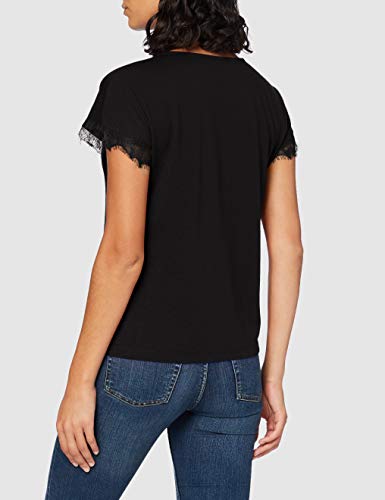 Only ONLAVA S/S O-Neck Lace Top JRS Blusas, Negro, XS para Mujer