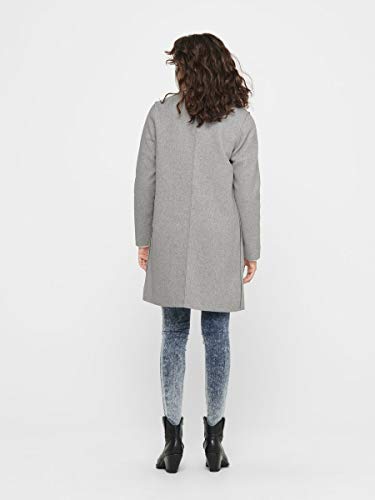 Only ONLCARRIE Bonded Coat OTW Noos Abrigo, Light Grey Melange, S para Mujer