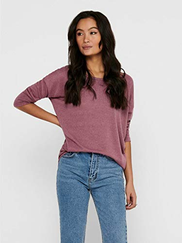 Only onlELCOS 4/5 Solid Top JRS Noos Camisa Manga Larga, Rosa (Mesa Rose Detail:Melange), 40 (Talla del Fabricante: Large) para Mujer