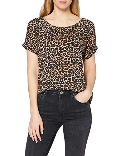 Only ONLMOSTER S/S Top Noos JRS Camiseta, Multicolor (Black AOP: Leo AOP), S para Mujer