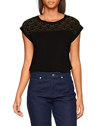 Only onlNICOLE S/S Mix Top Noos Camiseta, Negro (Black), XS para Mujer