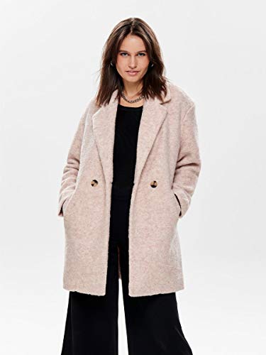 Only Onlnina Celeste Wool Coat Otw Abrigo, Gris (Shadow Gray Shadow Gray), 40 (Talla del fabricante: Medium) para Mujer