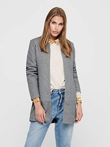 Only Onlsoho Coatigan Noos TLR Abrigo, Gris (Light Grey Melange Light Grey Melange), 34 (Talla del Fabricante: X-Small) para Mujer