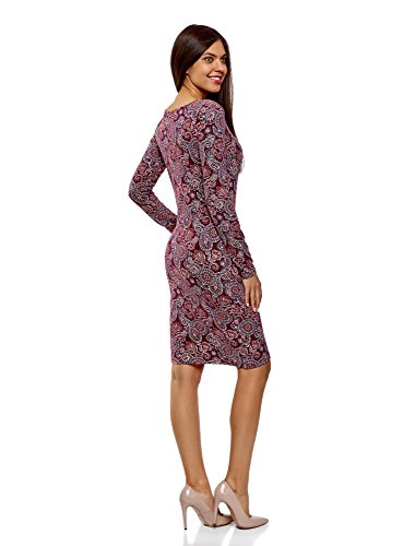 oodji Ultra Mujer Vestido de Punto Ajustado, Rojo, ES 34 / XXS