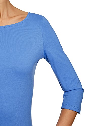 oodji Ultra Mujer Vestido de Punto Básico, Azul, ES 34 / XXS