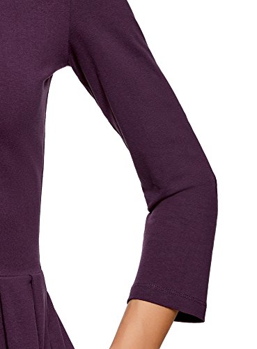 oodji Ultra Mujer Vestido de Punto Entallado, Morado, ES 38 / S